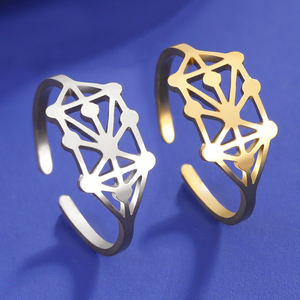 Myshape Kabbale Arbre de Vie Bague Femme Réglable Sephiroth Symbole Salomon Protection Amulette Acier Inoxydable Bijoux Juifs - Product Image 1