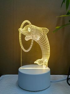 Acrylic 3D <strong>LED</strong> <strong>Night</strong> <strong>Light</strong> Creative Three Color and Monochrome Warm White <strong>Light</strong> for Room Lighting Decoration - Product Image 5