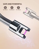 Briquet à arc électrique rechargeable de sécurité avec briquets longs sans flamme à cou flexible pour bougies Grill BBQ Camping