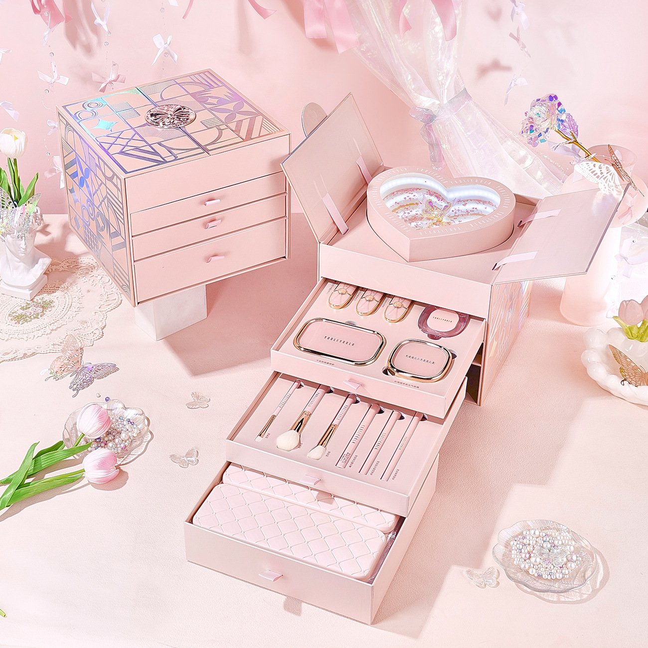 Peach-beauty-radiant glow-a thousand-gold makeup case