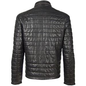 Chaqueta de cuero personalizable para hombre con piel de oveja de alta calidad, fibra de poliéster de burbuja suave, cremallera frontal interior, diseño elegante - Product Image 2