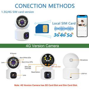 Regis V380 Pro Wifi Không Dây 4G Thẻ Sim Ống Kính Kép 4MP IP Tầm Nhìn Ban Đêm CCTV Home An Ninh Bé Màn Hình PTZ Trong Nhà Máy Ảnh - Product Image 6