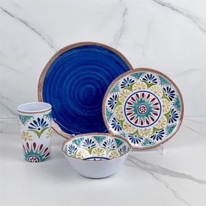 Chất lượng cao melamine sành sứ đặt dinnerwares nhựa đặt bữa ăn tối màu xanh tấm Dinner <span class=keywords><strong>Ware</strong></span> - Product Image 6