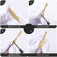 RASANTEK RSH-039 4mm HIFI Erkek Muz Tipi Konnektör 24k Altın Kaplama Pirinç Hoparlör Kablo Terminalleri Amplifikatör ve AV Sistemi için