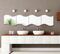 Cermin DIY Dekoratif Murah dan Bagus/ Cermin Tempel Dinding dengan Perekat Sendiri dalam Ukuran 15cm 20cm 25cm 30cm Cermin Bulat