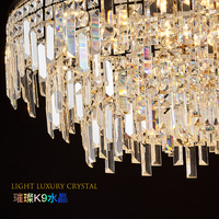 Luminaires de style moderne Salon Art Déco Plafond linéaire doré Lustre de luxe Lustre Lustre en cristal Suspension