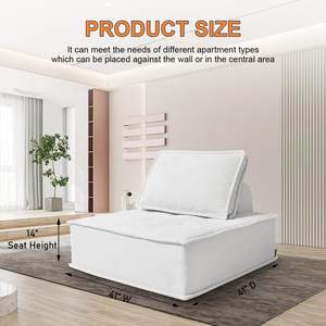 लिविंग रूम के लिए हटाने योग्य बैक कुशन नरम कपड़े सोफे के साथ मॉड्यूलर अनुभागीय सोफे सोफे बिस्तर - Product Image 3