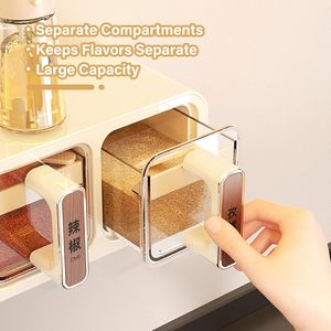 Caja de Almacenamiento de Especias para Colgar en la Pared de la Cocina, Recipiente Sellado para Sal y Especias, para Almacenamiento y Contención de Alimentos - Product Image 4