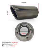 Tubo de escape para VW, punta de escape de acero inoxidable para VW Tiguan, PASSAT, Golf, POLO, <span class=keywords><strong>BORA</strong></span>, tamaño de entrada: 57~61 mm - Product Image 4