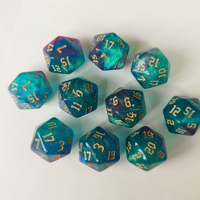 Dés à 20 faces en acrylique, écologiques et durables, effet irisé bicolore, pour jeu de Mahjong, vente directe usine