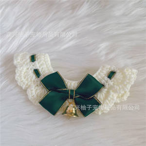 وشاح القط والكلب الصم للكريسماس والشتاء ، منشفة دروول ، طوق غزل الحيوانات الأليفة الصغيرة ، اكسسوارات محبوكة باليد - Product Image 6