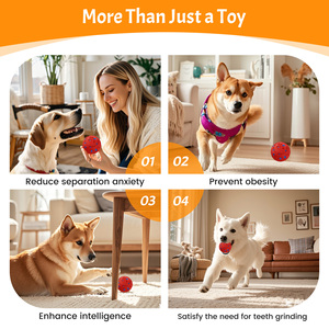 Interactive <strong>Dog</strong> Ball, Self-Moving <strong>Dog</strong> <strong>Toy</strong> with Auto-Rolling &amp; Bouncing, E-TPU Material, Waterproof, Motion-Activated (Red) - Product Image 2