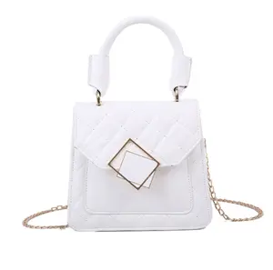 Bolsa geométrica em couro sintético feminina, bolsa de mão tipo saco, feita em couro sintético de poliuretano, estilo novo
