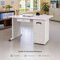 Meubles scolaires en acier, meubles de bureau, table d'ordinateur avec tiroirs, table de personnel avec armoire, bureaux d'ordinateur pour étudiants