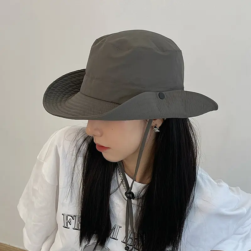 Korean Style Western Cowboy Caps Summer Outdoor Beach Quick Dry Mountaineering Bucket Hat