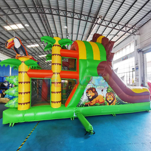 Jungle run <b>inflatable</b> bounce <b>house</b> obstacle course for adults commercial monkey bouncy castle with slide combo - Product Image 6