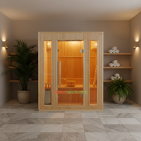 Sauna intérieur en bois, prix d'usine, sauna intérieur de luxe, sauna traditionnel à vapeur, sauna pour 2 à 4 personnes, à vendre