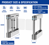Barrière pivotante automatique haute sécurité en acier inoxydable 304 avec contrôle d'accès par reconnaissance faciale et RFID pour bureau et salle de sport