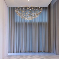 Grand Projet de Lustre Feuille de Verre pour Hall d'Hôtel Escalier Suspendu Collection Cristal Lustre Villa Art Lampe Feuille d'Érable