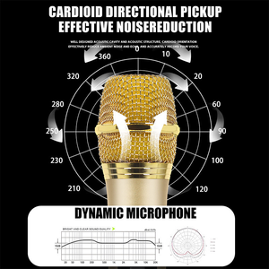 Microfono Wireless Portatile 2.4G a Doppio Canale, Design Dorato, Microfono Senza Fili per KTV, Palco e Feste - Product Image 4