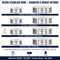 Edelstahldraht ER308 ER308L 0,8mm 1,2mm 15kg AWS A5.9 Massiver Edelstahl-MIG-Schweißdraht Chinesischer Hersteller Fabrik