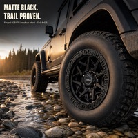 Jantes Beadlock Forgées Noir Mat 17-22 Pouces 6061-T6, Jantes Tout-Terrain Simulées 5x5.0 6x5.5 pour Jeep Bronco Tacoma Ram 1500