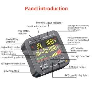 Testeur de Prise Intelligent ZT-E10 avec Grand Écran – Mesure la Tension CA, Facile à Utiliser, Assure la Sécurité Électrique - Product Image 3