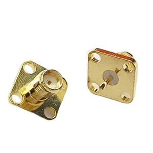 Chất lượng cao đầy đủ Đồng RF đồng trục <span class=keywords><strong>SMA</strong></span> Nữ kết nối với <span class=keywords><strong>4</strong></span> lỗ bảng điều chỉnh gắn mặt bích - Product Image 1
