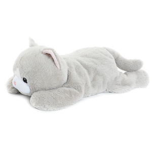 دمية قطة محشوة ثقيلة الوزن 5 رطل، وسادة قطة مستلقية، قطة محشوة ناعمة للراحة والنوم - Product Image 2