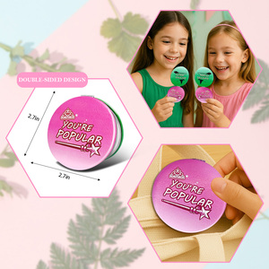 Espejos de Maquillaje Compactos de Bolsillo, Redondos, Plegables, de Lujo, con Logotipo Personalizado - Product Image 3