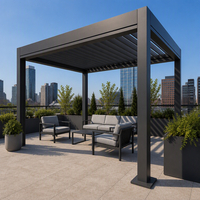 Pergola bioclimatique en aluminium Jiake avec lames orientables télécommandées et étanches pour projets de jardins sur toits, terrasses et espaces commerciaux