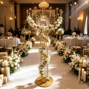 Centro de Mesa Metálico Alto para Decoración de Bodas, Portavelas, Soporte para Flores, Decoración para Fiestas y Bodas - Product Image 4