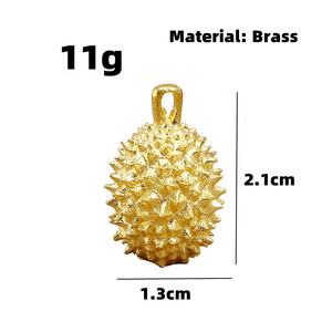 真鍮素材原色フルーツドリアンキーホルダーバッグ小さな飾りカスタマイズされた電気メッキ色 - Product Image 5