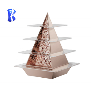 OKEY - Soporte de Pastel de Acero Inoxidable de <span class=keywords><strong>4</strong></span> Niveles, Color Oro Rosa, para Bodas, Catering, Bufés, Postres, Exhibición de Alimentos para Fiestas - Product Image 1