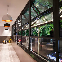 Fenêtres pliantes modernes en aluminium à double fond supérieur pour cuisine, hôtel, café, ouverture verticale, type rideau pour magasin extérieur