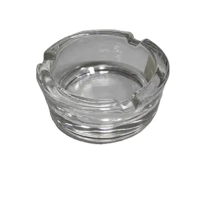 High Quality Clear Round Crystal Smokeless Glass Ashtray 8.5cm x 3.5cm