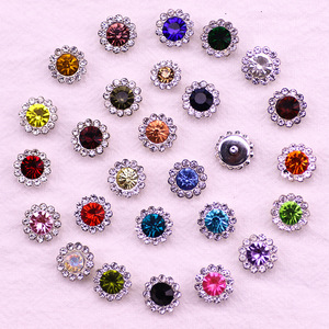 Accesorios de Disfraces de Danza, Manualidades, Lazos de Diamantes de Imitación con Forma de Flor de Girasol de Doble Capa Redonda de 10/12 mm - Product Image 4