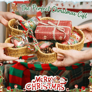 Vassoio Natalizio in Vimini con Omini di Pan di Zenzero, Decorativo in Rattan Intrecciato per Servire Snack - Product Image 5