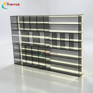 Vitrina Moderna de Acrílico Transparente con Estantes Escalonados, para Montar en la Pared o en el Escritorio, con Tira de LED, para Juguetes Coleccionables en Miniatura - Product Image 1