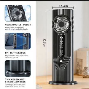 Portable Rechargeable Tower 6-Speed Brushless Motor Misting Fan, 6H Timer & Touch Control, 32.5Cm Compact Air Cooler - Product Image 3