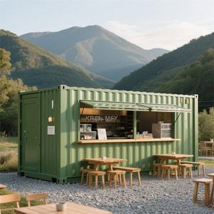 Mesas para Cafetería, Quiosco de Comida, Casa Móvil, Contenedor de Envío Móvil, Cafetería Contemporánea, Resistente, Duradera, con Gran Espacio - Product Image 1