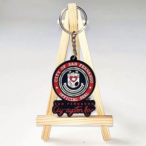 Porte-clés personnalisé en PVC souple noir et blanc 2D/3D, porte-clés sport en caoutchouc avec votre logo et chaîne - Product Image 3