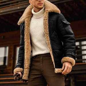 Chaqueta de Piel Sintética con Cuello Vuelto Nueva, Abrigo de <span class=keywords><strong>Hombre</strong></span> Sehe Fashion - Product Image 3