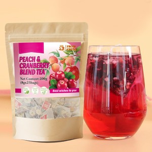 Thé aux fruits frais personnalisé pêche et canneberge, saveur douce et acidulée, sachets <span class=keywords><strong>de</strong></span> thé aux fruits naturels sans sucre pour infusion chaude ou froide - Product Image 4