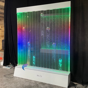 Indoor bar used lounge LED glowing swirl water bubble wall night club background furniture - Product Image 3