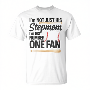 No soy solo su madrastra, soy su fan número uno, camiseta de béisbol para adultos, unisex, manga corta, cuello redondo, impresión digital - Product Image 2