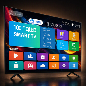 Televisor Inteligente 4K de 100 Pulgadas con Android 15, QLED sin Marco, 120hz, Control Remoto por Voz, Pantalla LED para Reuniones, Uso en Hoteles y Hogares - Product Image 1