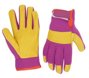 Prisafety Golden Yellow Full Grain Yard Jardinería Construcción Mecánico Piel de cerdo Guantes de trabajo de cuero para trabajos de jardín - Product Image 2