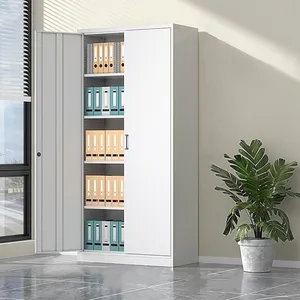 Vertical 2 Door High Quality Office Steel Filing Cabinet Cupboard Knocked-Down Storage Metal Cabinet