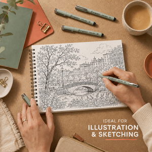 ชุดปากกาฟินไลเนอร์สีดำ 6 ด้าม ยี่ห้อ Giorgione แห้งเร็ว <span class=keywords><strong>ไม่</strong></span>ซีดจาง เหมาะสำหรับศิลปิน นักเรียน และนักออกแบบ - Product Image 3